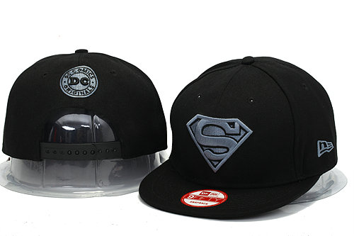 Super Man Black Snapback Hat YS 0606